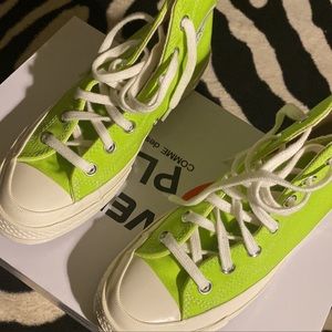 Authentic Converse Play Comme sea Garçons Exclusive lime green sneaker